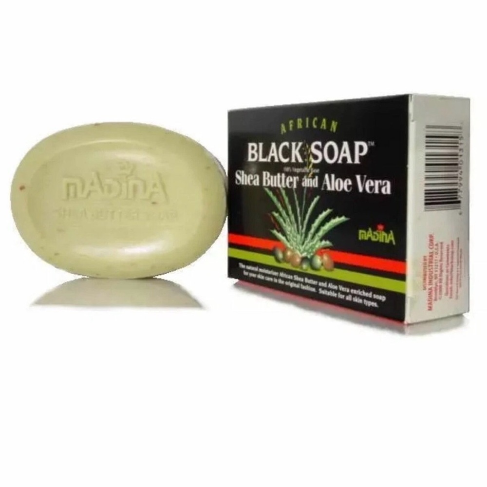 Madina African Black Soap Shea Butter and Aloe Vera, 3.5 oz 4/$30